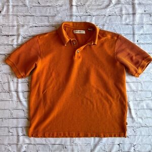 Tommy Bahama men's orange silk blend polo shirt size large